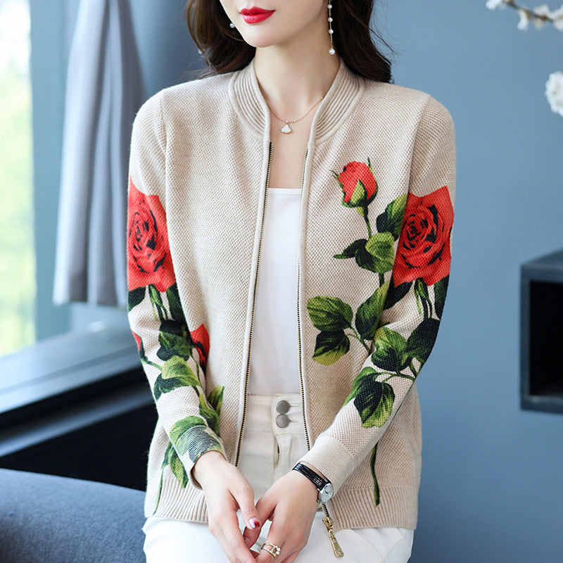 Autumn Short Middle-aged Knitted Sweater