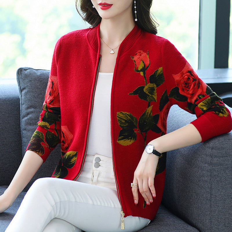 Autumn Short Middle-aged Knitted Sweater