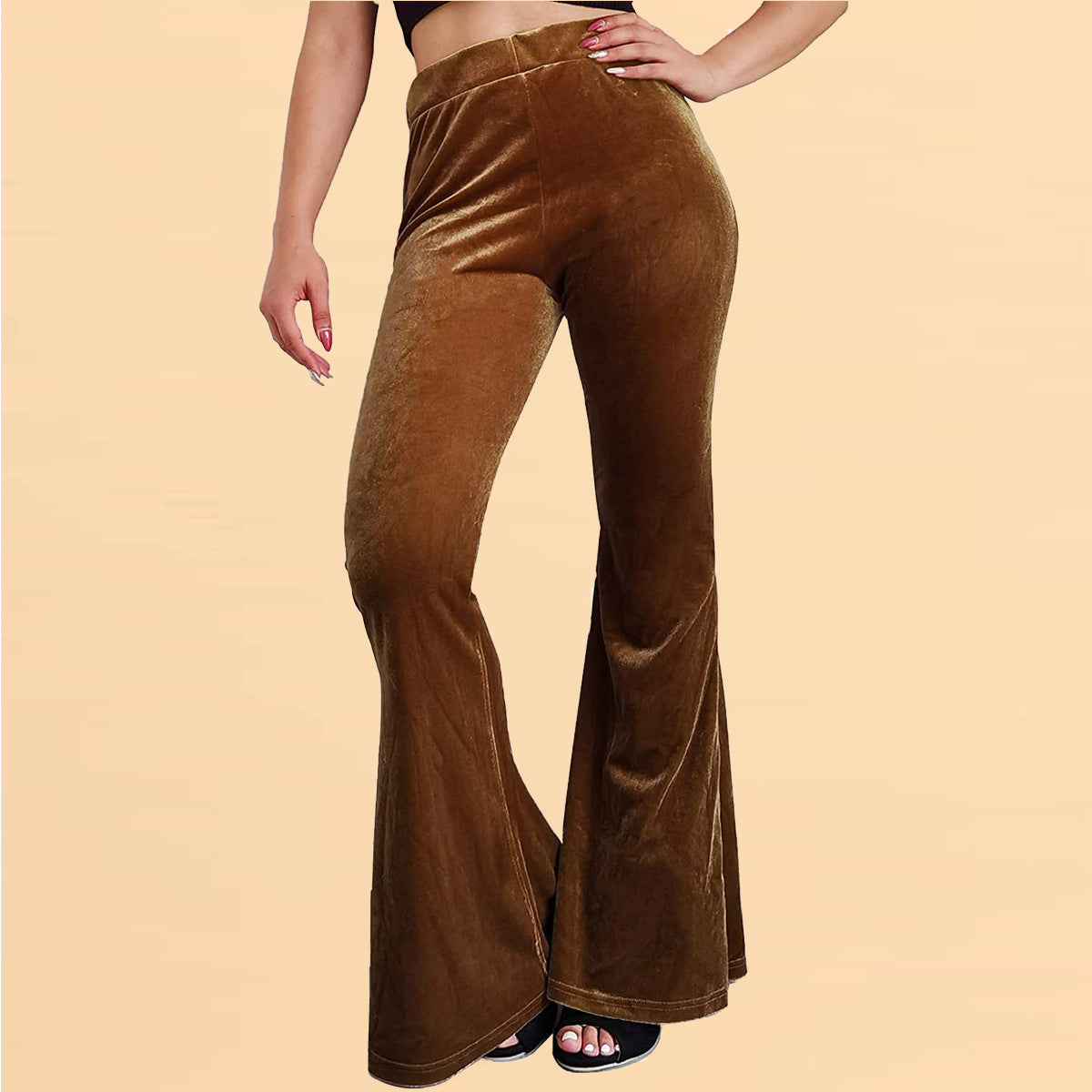 Velvet Bell-bottom Pants For Women