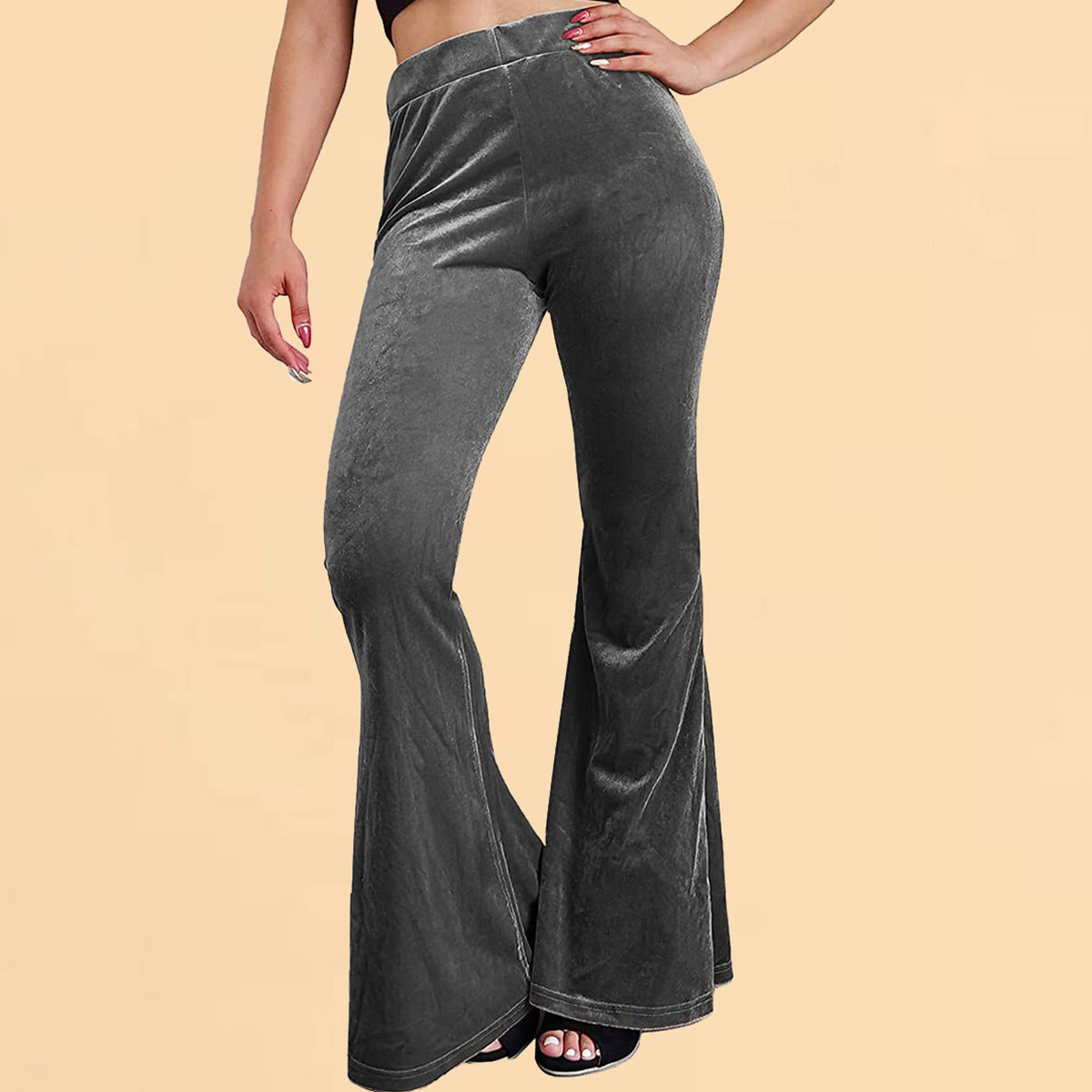 Velvet Bell-bottom Pants For Women