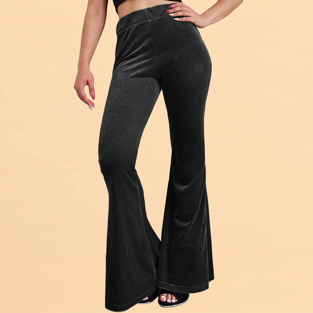 Velvet Bell-bottom Pants For Women