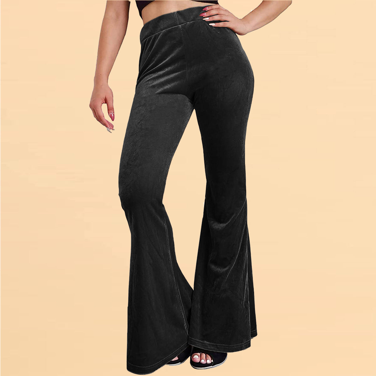 Velvet Bell-bottom Pants For Women